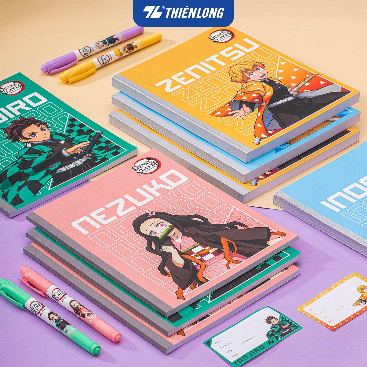 Combo 5/10 Tập vở Thiên Long 96/200 trang 4 ô ly ngang 2mm 70gsm - dành cho học sinh, sinh viên - Phiên bản Demon Slayer