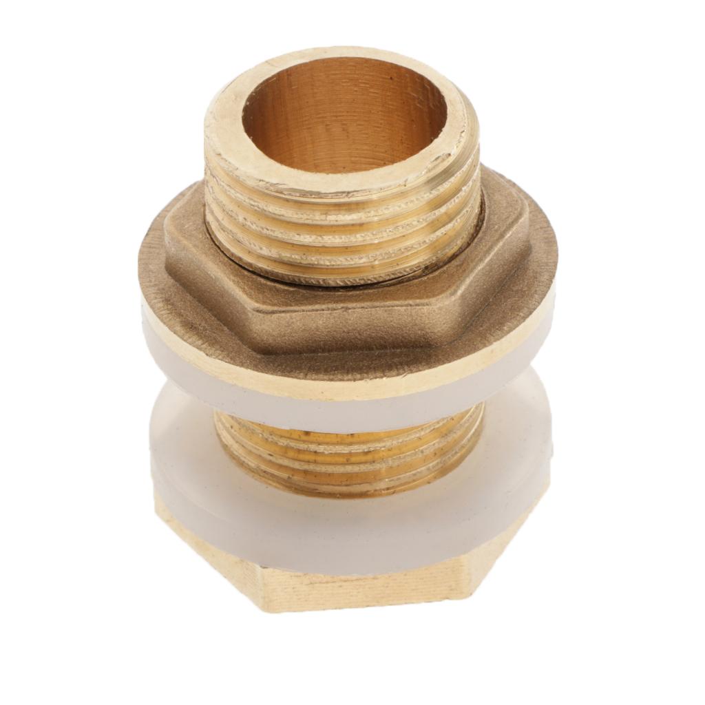Brass Water Tank Connector Bulkhead Fitting With Rubber