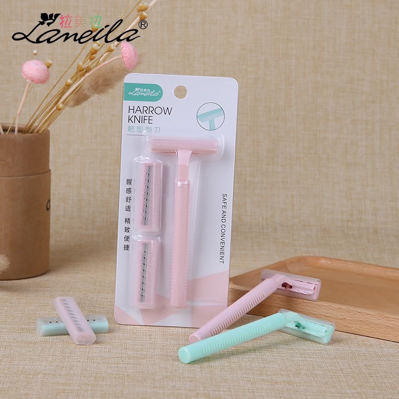 Bộ Dao Cạo Lông Tay Chân, Nách 3 Lưỡi Laneila Màu Pastel