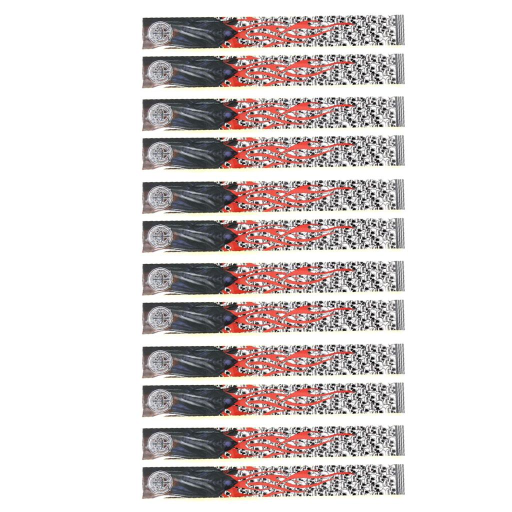 12 Pieces Durable Archery Arrow Stickers Wraps  Skull and Red