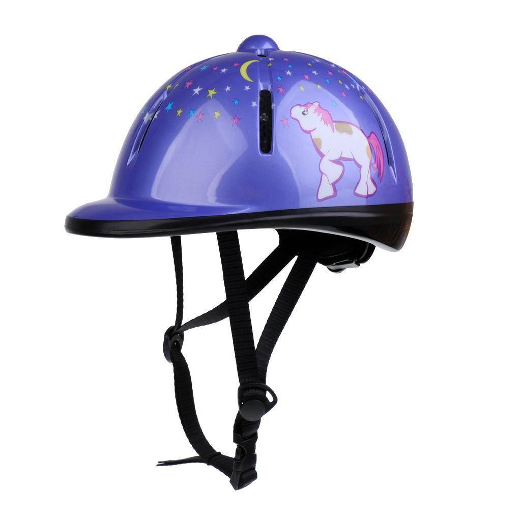2Pcs Kids/Childs/Toddlers Adjustable Horse Riding Hat Ventilated Helmet, Black+Purple