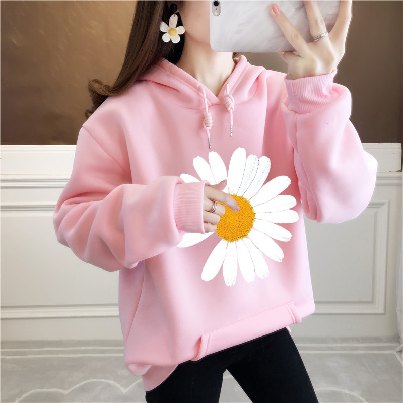 Áo Hoodie Hoa Cúc Nữ, Kiểu Mẫu Hiện Đại Mặc Mọi Lứa Tuổi, Chất Nỉ Mềm Mịn Lót Bông Trong Cực Ấm