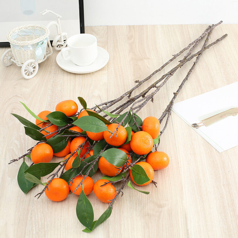 Cành Quả Quýt giả, 6 quả dài 88cm Trang Trí Nhà, Cửa Hàng, Decor Chụp Ảnh