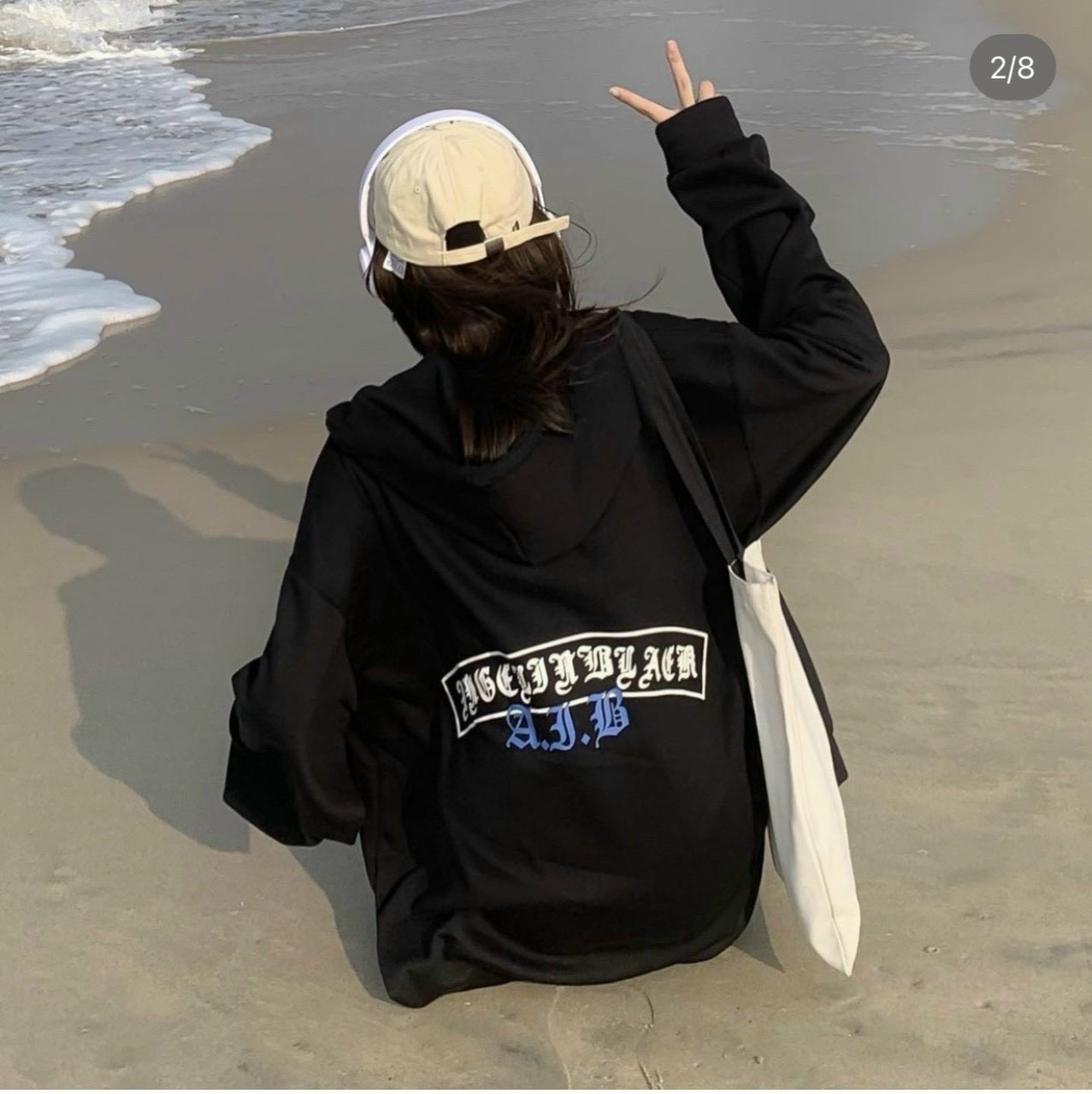 Áo khoác nỉ unisex Homies liền mũ có túi in chữ độc lạ có màu đen