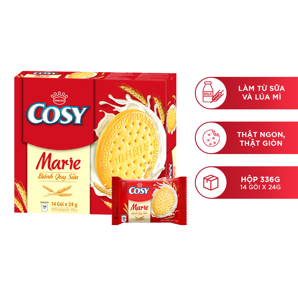 Combo 2 hộp Bánh quy sữa COSY Marie, hộp 336g
