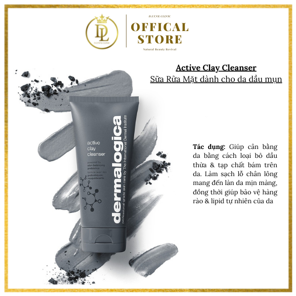 Sữa rửa mặt dành cho da dầu mụn Dermalogica Active Clay Cleanser 150ml