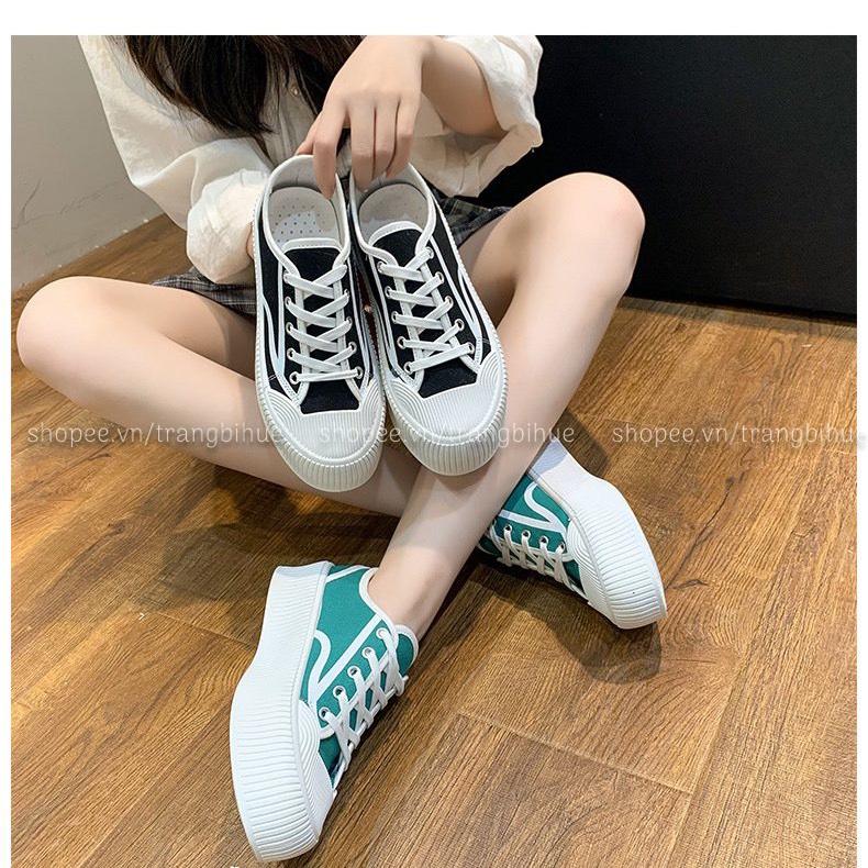 Giày Thể Thao Sneakers dây buộc đế độn 4cm Giày Fashion cá tính nhiều màu sắc