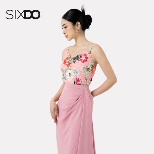 Áo hai dây lụa họa tiết hoa SIXDO