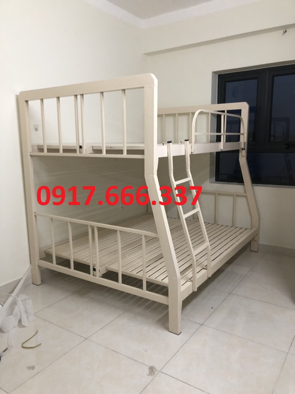 Giường tầng sắt hộp vuông 4x8  dành cho gia đình - 1m4/1m6 cao cấp chịu lực cao