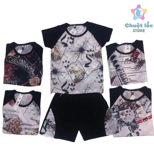 Bộ quần áo bé trai size đại cotton thông hơi in 3D cho bé từ 15kg đến 30kg