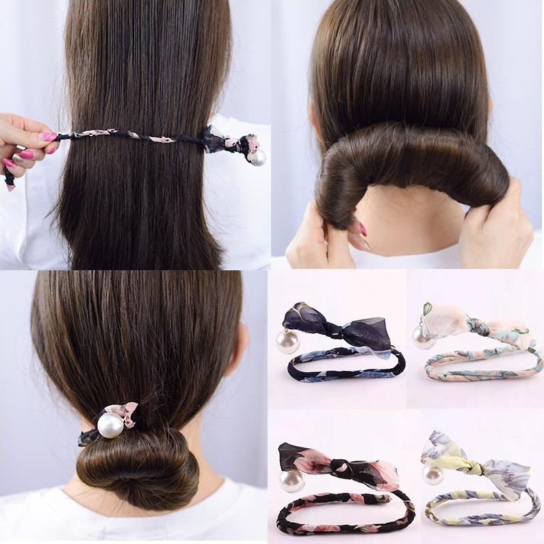 Dây Búi Tóc Đính Ngọc Trai Nhân Tạo Phong Cách Hàn Quốc