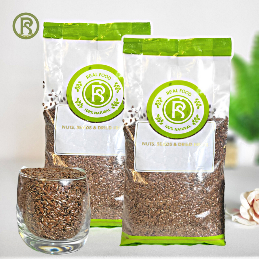 Hạt Lanh Nâu Ấn Độ Real Food Hỗ Trợ Tim Mạch, Tuyệt Vời Cho Bữa Sáng &Amp; Nấu Ăn 100G, 500G, 1Kg - Túi 1Kg