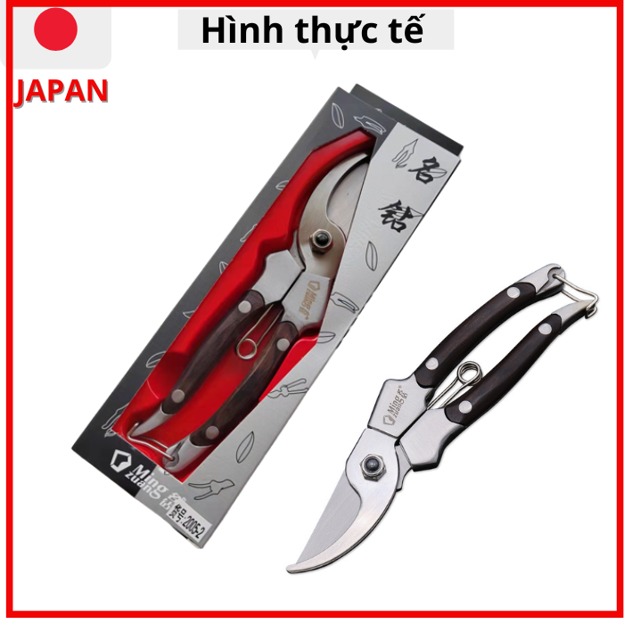Kéo cắt cành cộng lực cao cấp nhập khẩu từ JAPAN -kéo SK5 bằng thép đúc nguyên khối tay bọc gỗ xịn sò