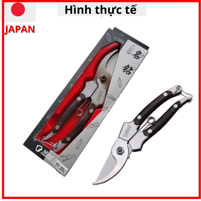 Kéo cắt cành cộng lực cao cấp nhập khẩu từ JAPAN  -kéo SK5 bằng thép đúc nguyên khối tay bọc gỗ xịn sò