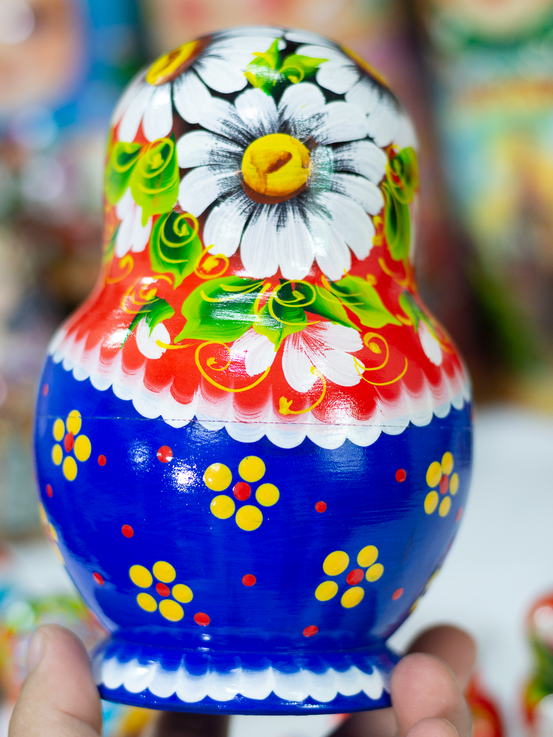 BỘ BÚP BÊ MATRYOSHKA 10 LỚP 18CM DÁNG TRÒN VẼ HOA VĂN "MISA VÀ GẤU NÂU" CỰC DỄ THƯƠNG