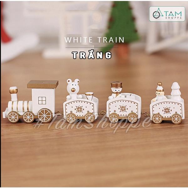 Mô hình đoàn tàu xe lửa Giáng sinh 3 toa hộc thoại D20cm