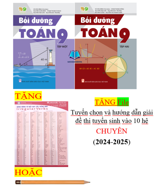 Sách - Combo Bồi dưỡng toán 9 tập 1 + 2 ( kết nối )