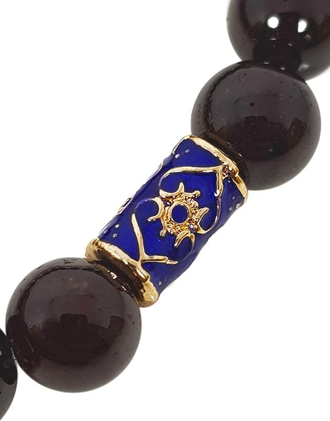 Vòng Tay Đá Garnet 8 Ly Mệnh Hỏa, Thổ Charm Quả Cầu Xanh Laliz RG.02