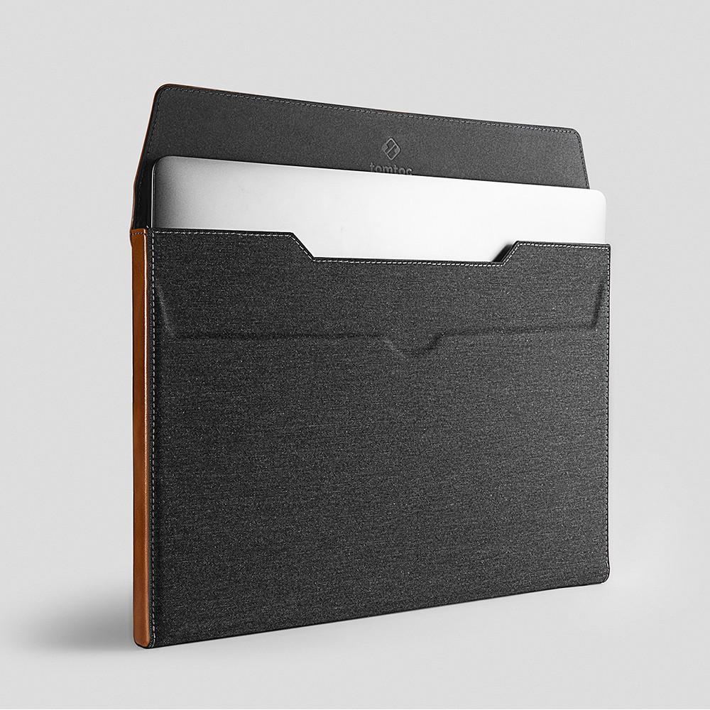 Túi chống sốc Tomtoc Premium Leather cho Macbook Pro/Air M1 13/15/16Inch Gray - Hàng chính hãng