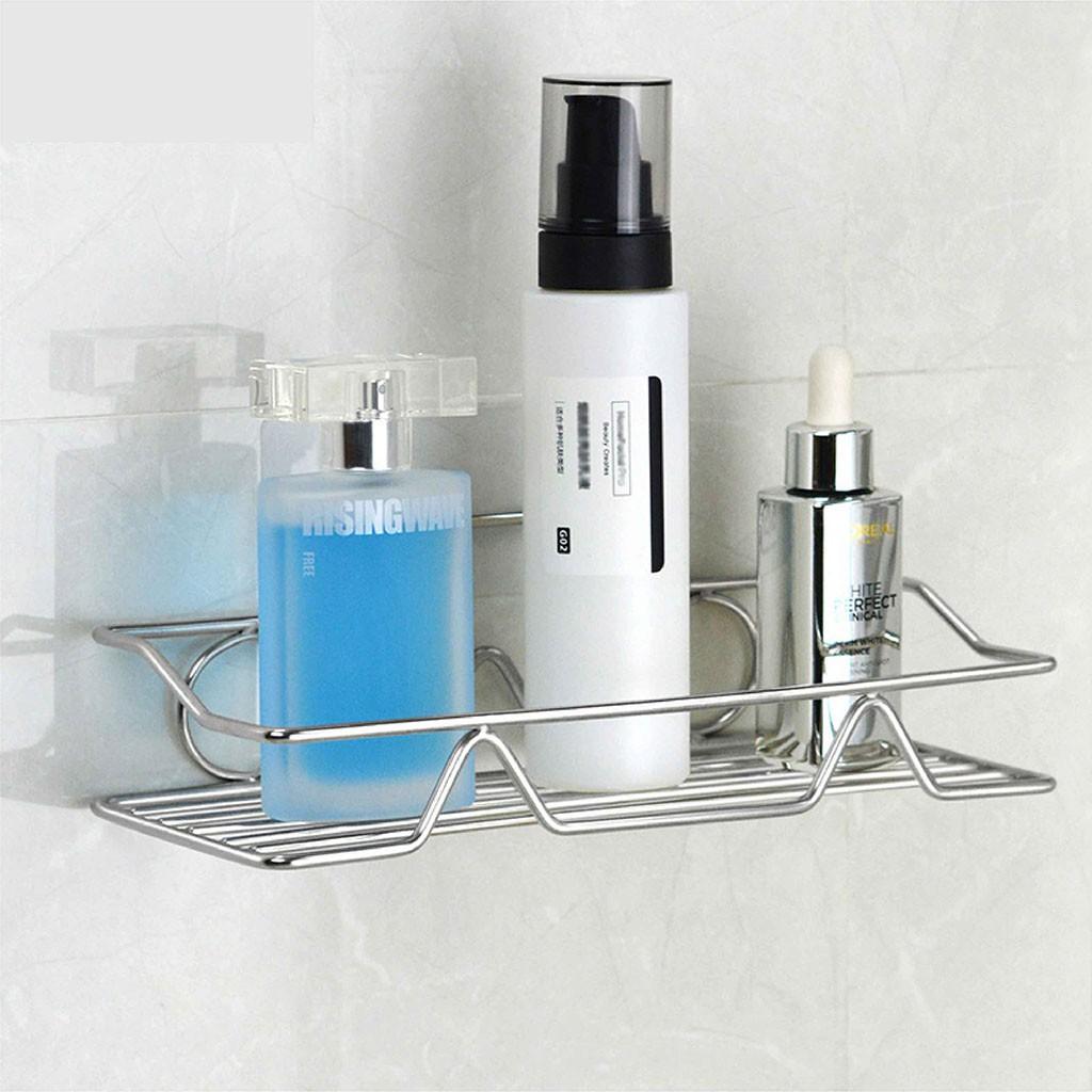 Kệ nhà tắm,kệ đựng mỹ phẩm đa năng INOX CHỮ NHẬT dán tường siêu chắc MÃ Inox N