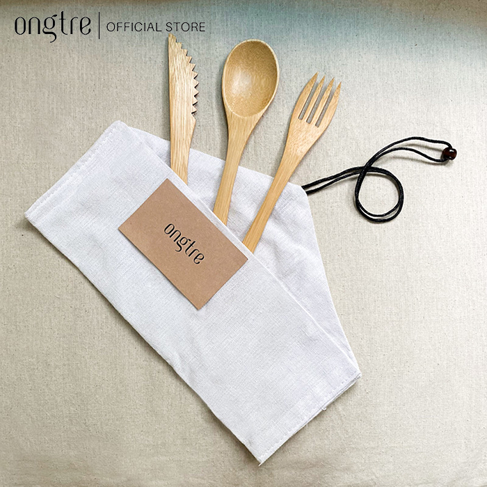 Bộ Dao muỗng nĩa du lịch, văn phòng nguyên liệu từ Tre / Gỗ phong cách hiện đại | ongtre