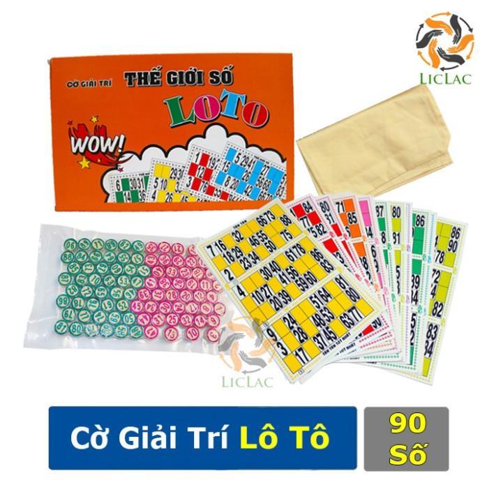 Hộp trò chơi cờ giải trí Lô Tô 90 số hàng Việt Nam - Bộ đồ chơi Cờ LOTO hộp giấy giá rẻ -