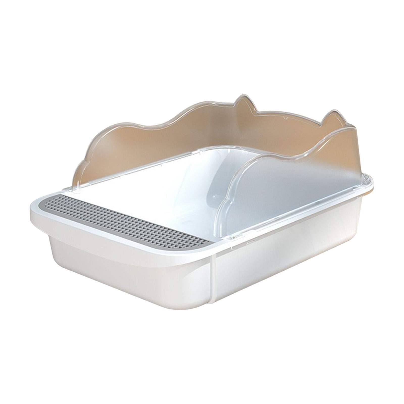 Cat Litter Box for Indoor Cats Semi Enclosed Cat Sand Box Kitty Litter Pan