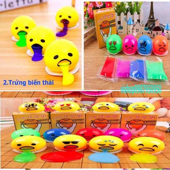 (4 MÀU) Trứng Biến Thái Hút Nhả Slime Anh nôn ọe đồ chơi Gudetama cực thú vị