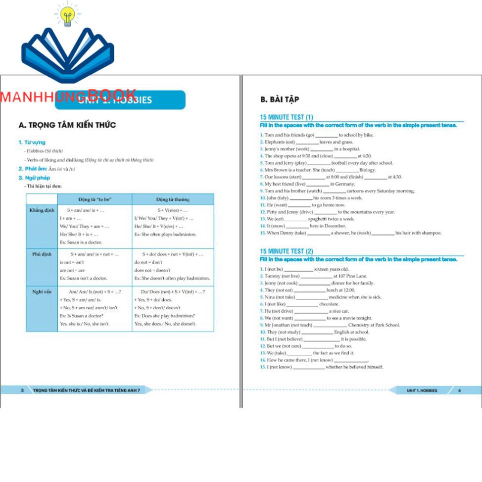 Sách - Trọng Tâm Kiến Thức Và Bài Tập Tiếng Anh Lớp 7 - Biên soạn theo chương trình SGK mới Global Sucess.