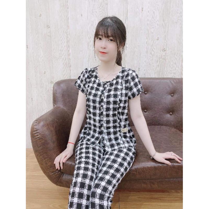 Set đồ bộ kẻ sang đẹp không nhăn nhàu