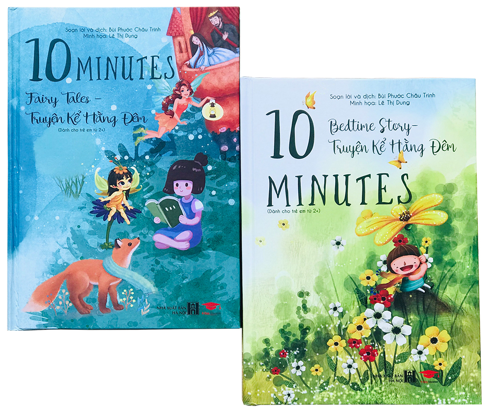 Sách truyện kể hàng đêm 10 minute fairy tales và bedtime story tặng kèm file nghe - bìa cứng, in màu, song ngữ anh việt