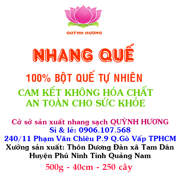 Nhang quế thiên nhiên QUỲNH HƯƠNG 4 tấc 500g không hóa chất an toàn cho sức khỏe