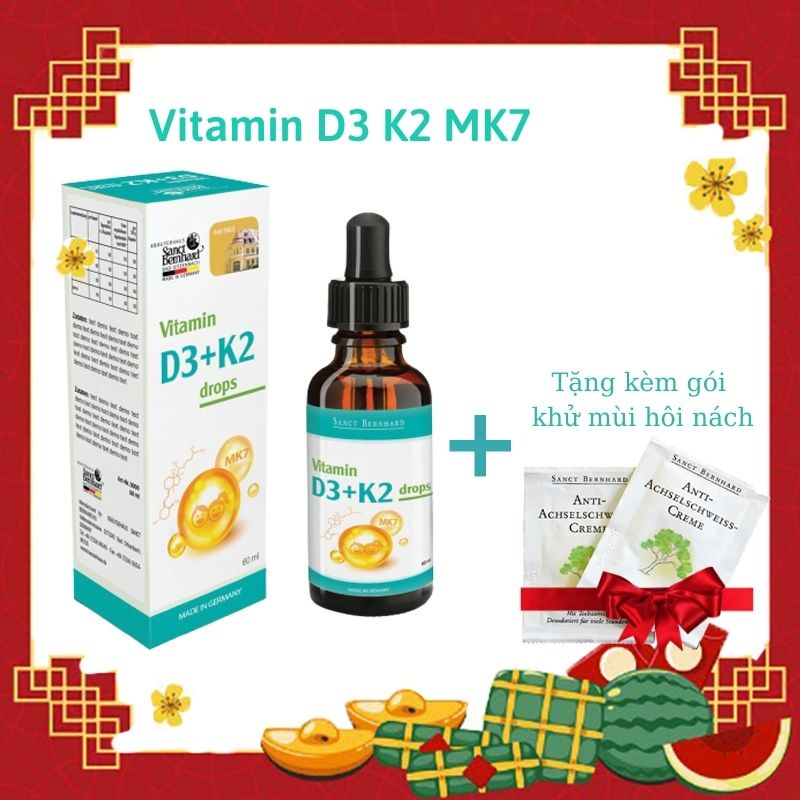 Vitamin D3 K2 MK7 Drops dạng giọt giúp bé tăng chiều cao, bổ sung canxi chống còi xương, giảm nguy cơ loãng xương ở người lớn