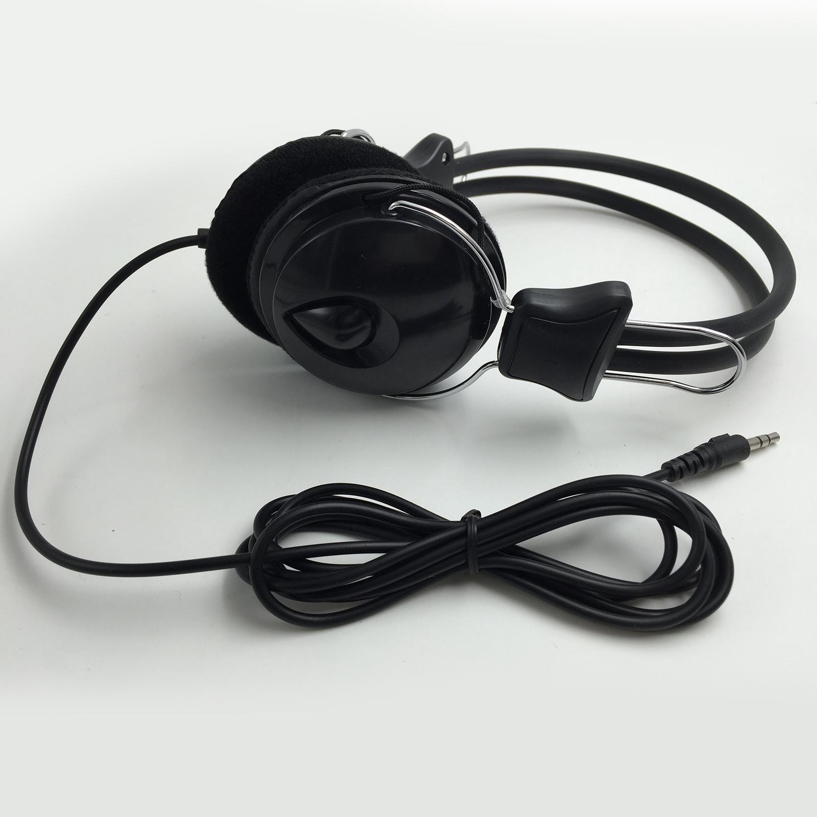 Black Headphones W/ Wire & Ear Cushion, for Metal Detectors Use