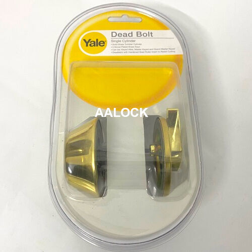 Khóa cửa cổng màu đồng- khóa cóc Yale V8111 US3, ngoài chìa- trong chốt vặn