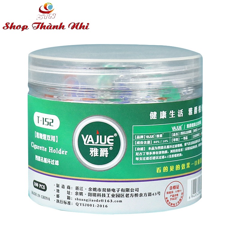 Hộp 100 tẩu thuốc nhựa dẻo VAJUE GREEN HEALTH, Shop Thành Nhi