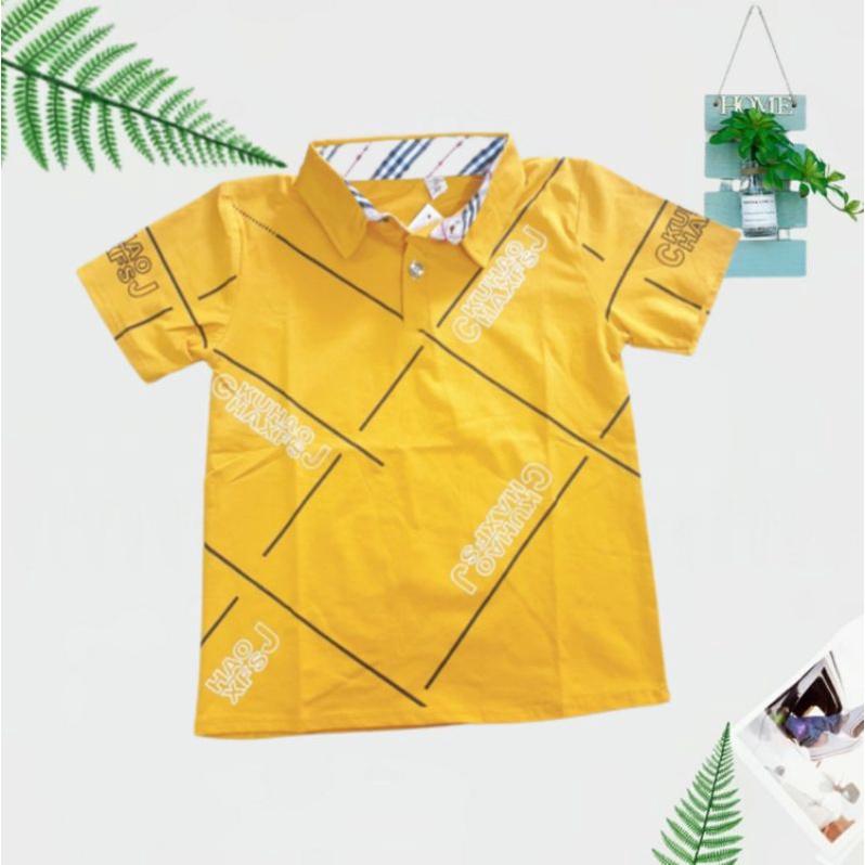 Áo phông cổ bẻ bé trai size đại Áo polo đi học bé trai