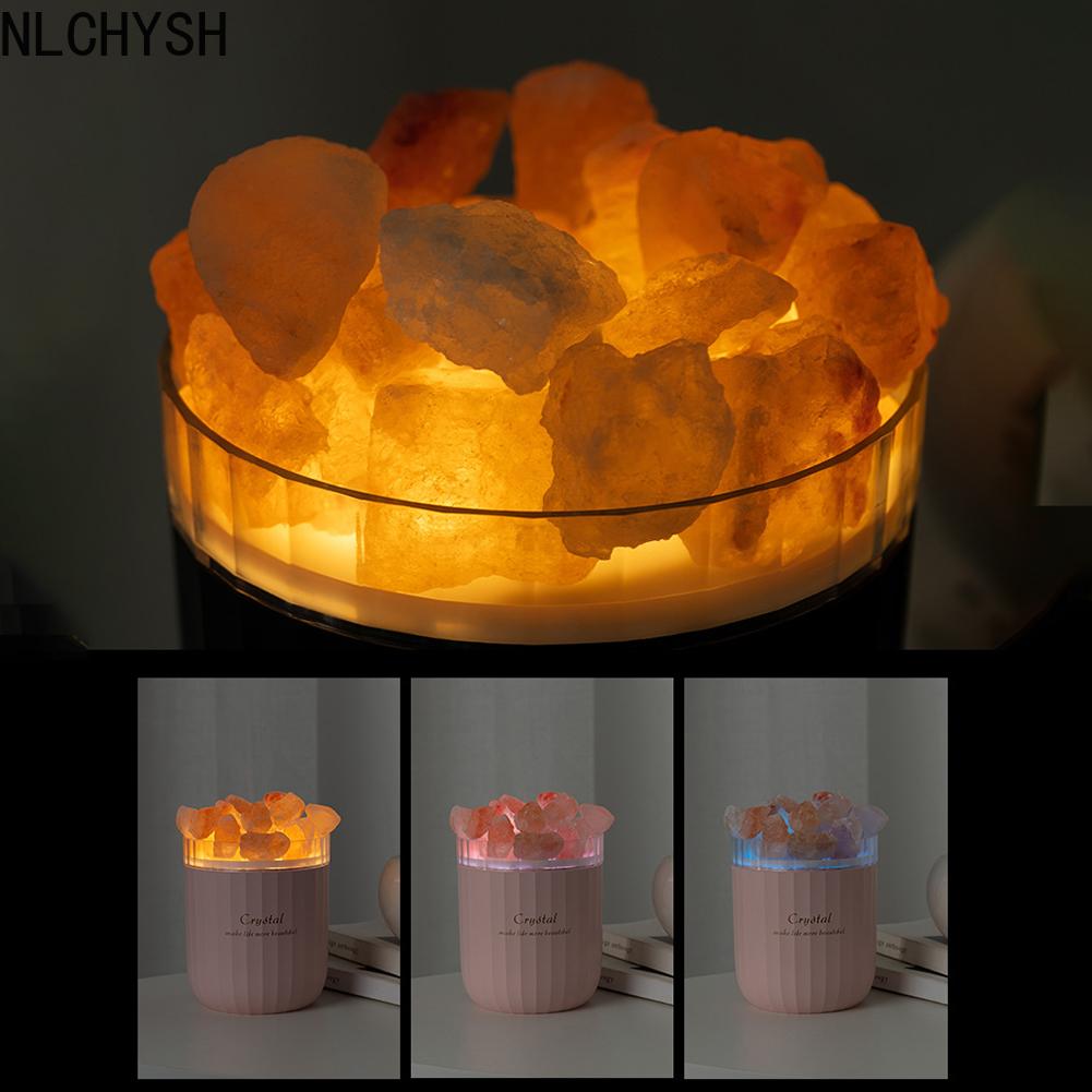Di Động Pha Lê Aromatheraphy Máy Tạo Độ Ẩm Không Dây Tinh Máy Khuếch Tán Tinh Dầu LED Muối Himalaya Thoáng Mát Sương Máy Phun Sương Tạo Độ Ẩm