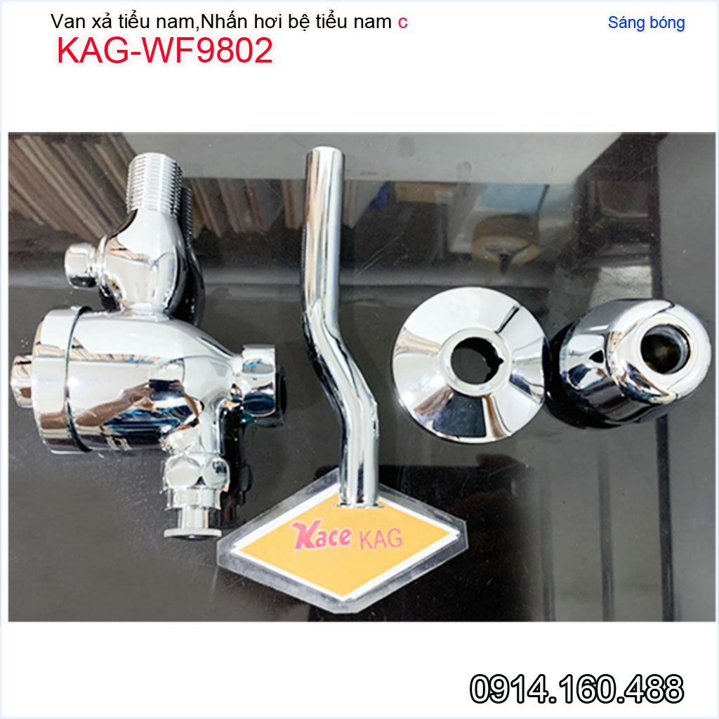 Bộ xả ấn tay KAG-WF9802 thân lớn, xả nhấn hơi bệ tiểu nam xả nước mạnh dễ sử dụng thân tròn thiết kế đẹp