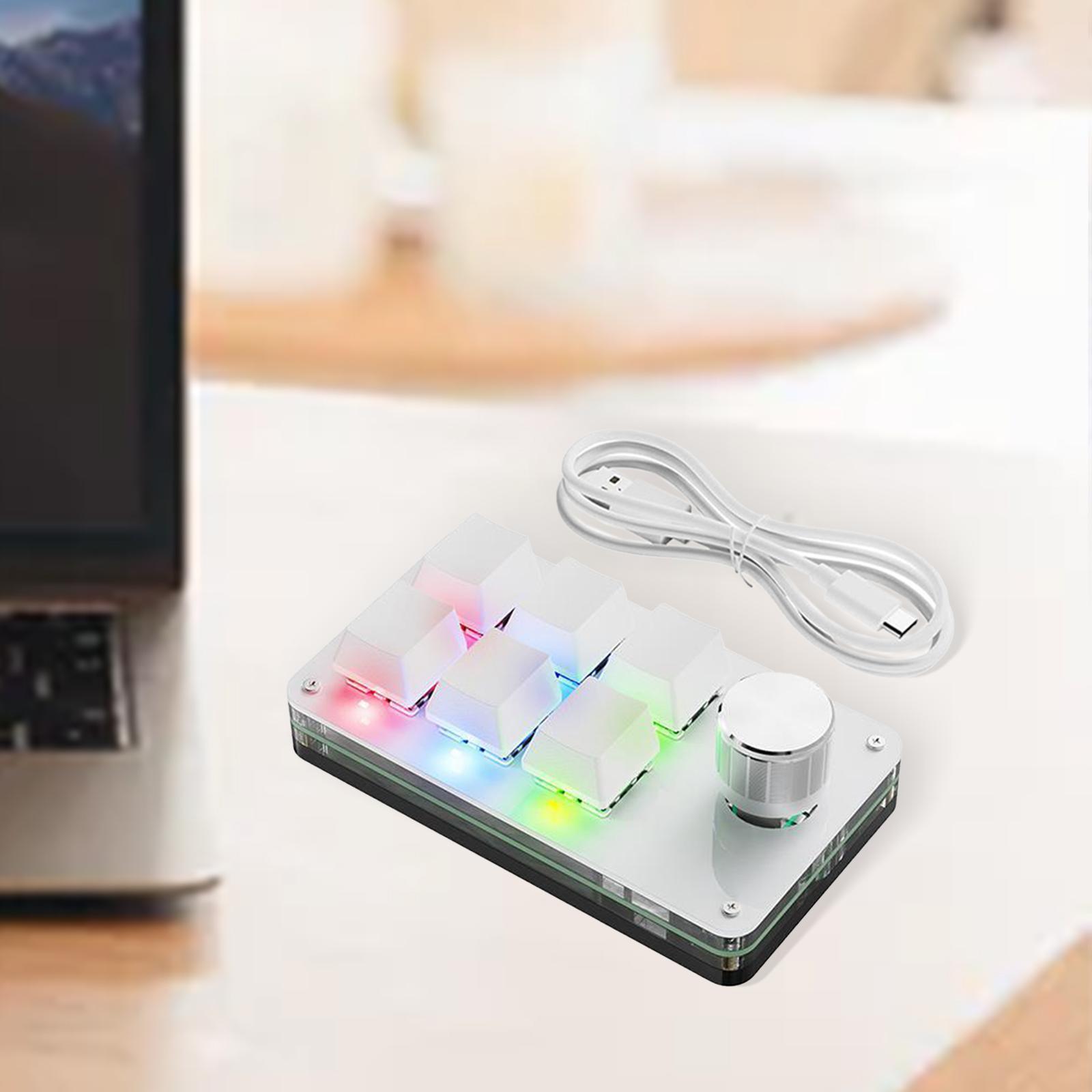 6 Keys One Handed Gaming Keypad White