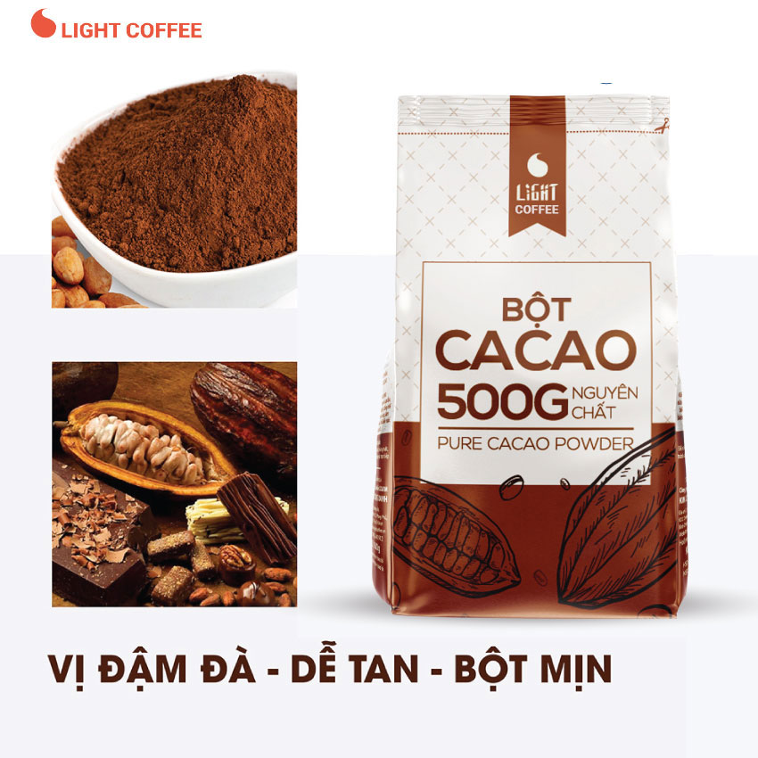 Bột Ca Cao Nguyên Chất 100% Light Cacao (500g)﻿