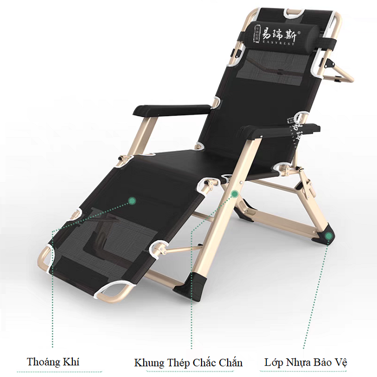 Giường xếp gấp gọn đa năng Iris - Giường ngủ xếp gọn kèm đệm 3D, Ghế xếp thư giãn gấp gọn đa năng