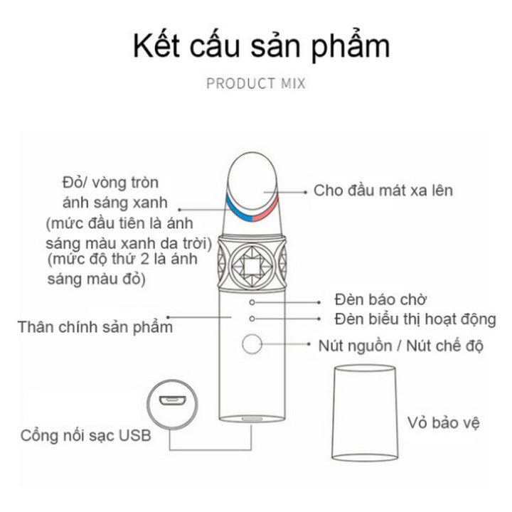 Máy mát xa mắt và môi Oval Tech Clinic - Home and Garden