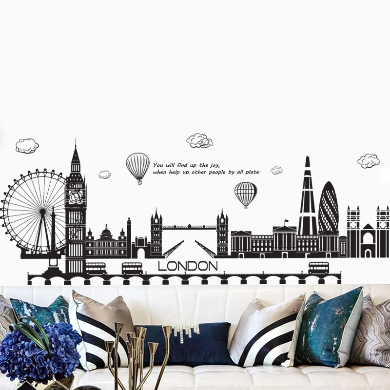 Decal Dán Tường Hình Thành Phố London   | Decal Dán Tường Trang Trí Phòng Ngủ Cho Bé