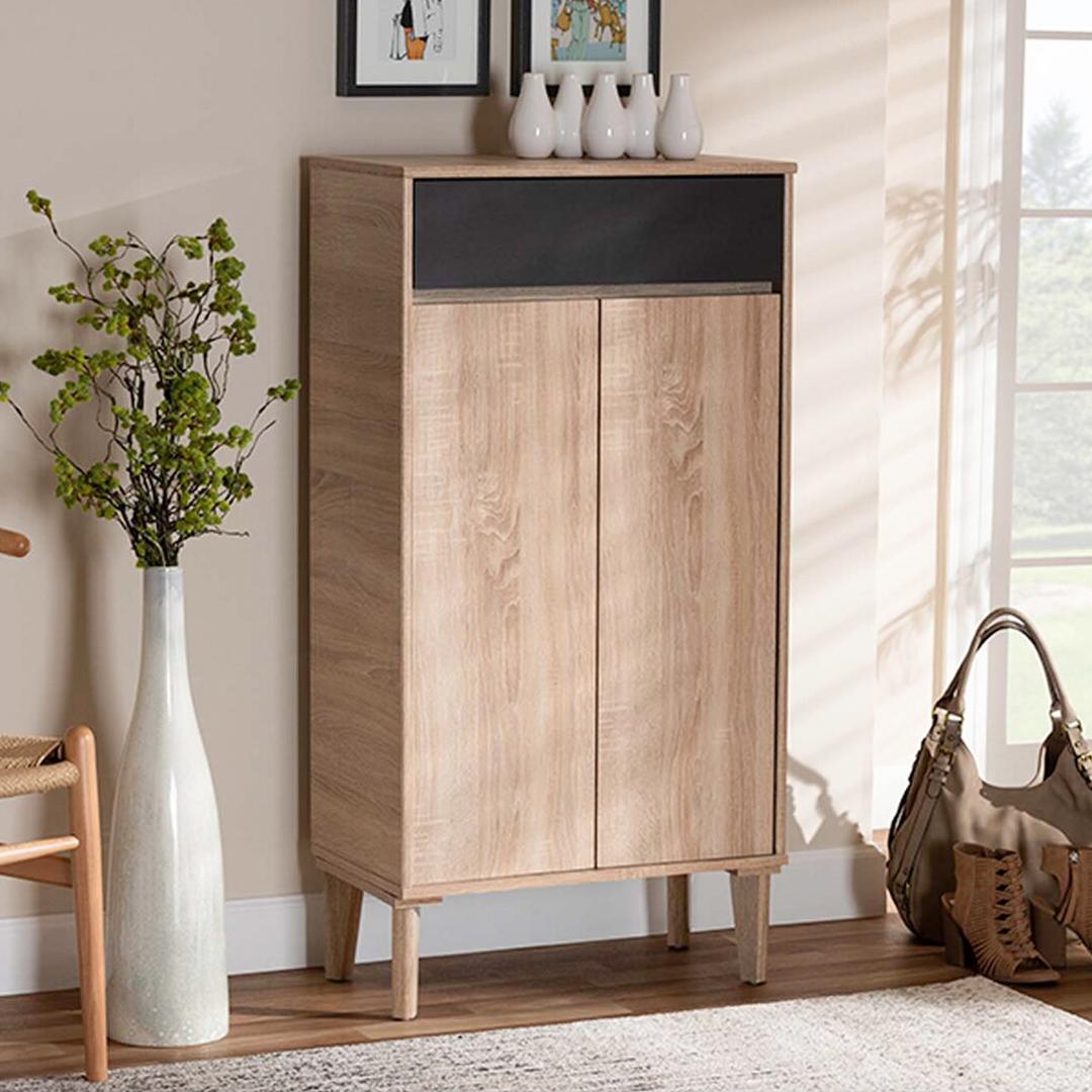 Tủ gỗ để giày hiện đại SMLIFE Rebecca | Gỗ MDF dày 17mm chống ẩm | D70xR35xC120cm