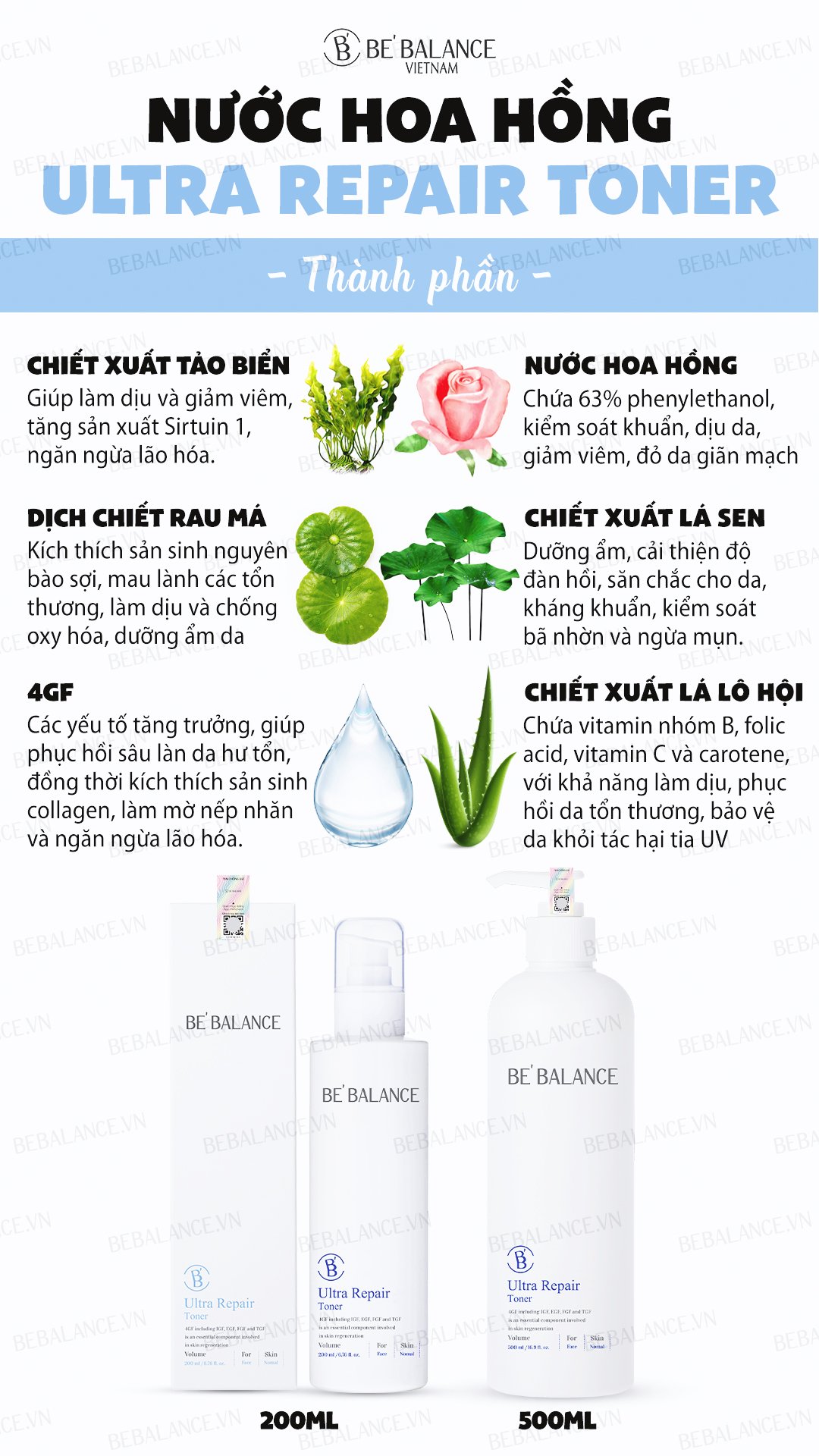 Nước hoa hồng BEBALANCE Ultra Repair Toner