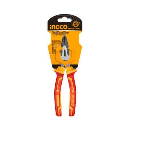 Kềm mũi cong  cách điện  8"/200mm ingco HIBNP28208