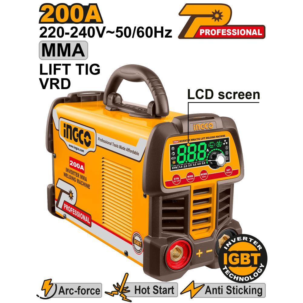 MÁY HÀN ĐIỆN TỬ MMA/TIG 200A INGCO ING-MMA200691 - HÀNG CHÍNH HÃNG