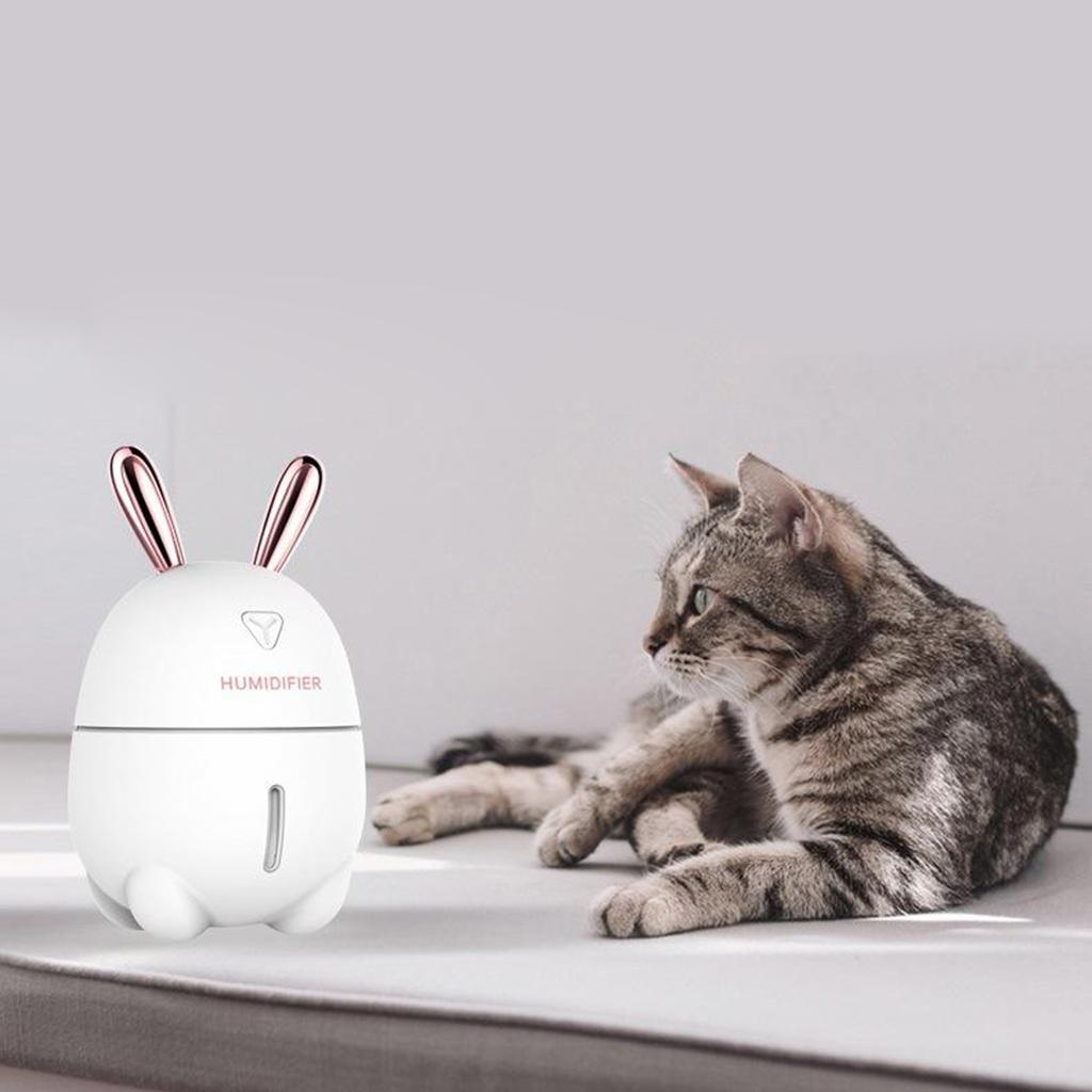 USB Humidifier 300ml Mini Portable Humidifier with 7-Color LED Night Light Auto-Off Ultra-Quiet for Bedroom Baby Child