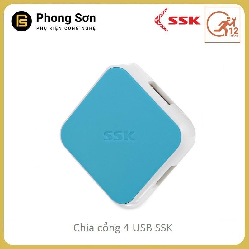 Chia cổng HUB USB 4 cổng SSK SHU - Hàng Chính Hãng